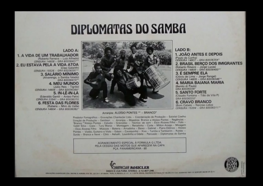 Composição de Ederaldo Gentil e Anísio Félix gravada no disco "Diplomatas do Samba" (1977).